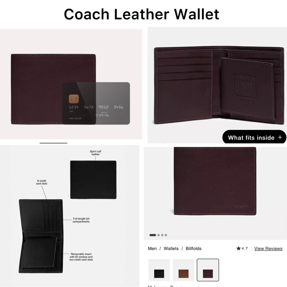 Coach 3-in-1 Men’s Wallet - Sport Calf Leather, NWT - Picture 15 of 17